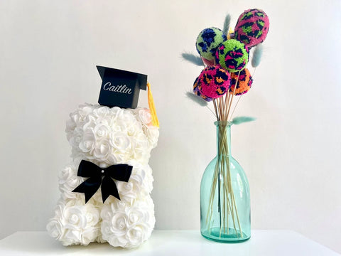 Graduation Rose Bear, Flower Bear, Graduation Gifts