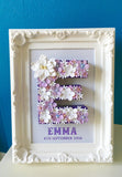 Lilac and White Floral Letter