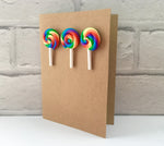 Lollipop card, Lollipop decor, Lollipop Birthday card, Sweet card, Rainbow bright, Card for girl, Celebration card