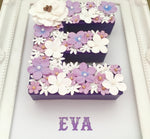 Lilac and White Floral Letter