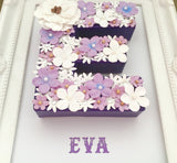 Lilac and White Floral Letter