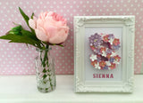 Personalised floral letter, Vintage name frame, Nursery floral monogram