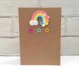 Rainbow birthday card, Card for NHS worker, Happy Birthday card, Rainbows and stars, Card for little girl, Over the rainbow card