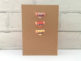 Valentine's Day Card, I Love you card, Tattoo hearts