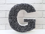 Grey nursery decor, Grey rose letter, Gray home decor, Rose filled letter, Personalised gift for birthday