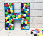 Pom pom baby shower decor, Pom pom home decor, Pom pom letter, Rainbow pom pom decor, Bright playroom decor, Personalised toddler gift