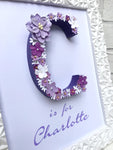 Personalised Name gift for Baby, Lavender Nursery Decor, Lilac Bedroom Decor, Goddaughter Gift