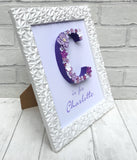 Personalised Name gift for Baby, Lavender Nursery Decor, Lilac Bedroom Decor, Goddaughter Gift