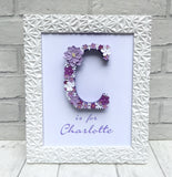 Personalised Name gift for Baby, Lavender Nursery Decor, Lilac Bedroom Decor, Goddaughter Gift