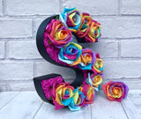 Rainbow rose decor, Rainbow coloured decoration, Rainbow letters, Rainbow themed party, Rainbow bedroom decor, Gift for rainbow lover