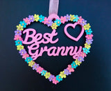 Grandma gift, Grandma decor, Best Grandma, Heart decor, Best Grandma gift, Hanging ornament, Gift for Granny