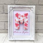 First birthday present, Christening gift, White & Pink Floral letter, New baby gift, Newborn girl gift, Baby girl gift, Gift from Godparent