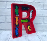 Personalised car gift for him, Racing car wall decoration, Toy car bedroom decor