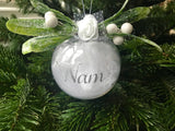 Feather Christmas Bauble, Personalised Christmas Decoration