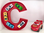 Personalised car gift for him, Racing car wall decoration, Toy car bedroom decor