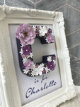 Personalised Name gift for Baby, Lavender Nursery Decor, Lilac Bedroom Decor, Goddaughter Gift