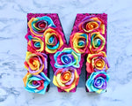 Rainbow Home Decor, Rainbow Room Decoration, Multicoloured Gift for Her, Flower Letter