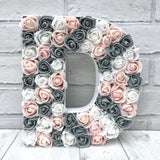 Pink, grey and white wedding decor