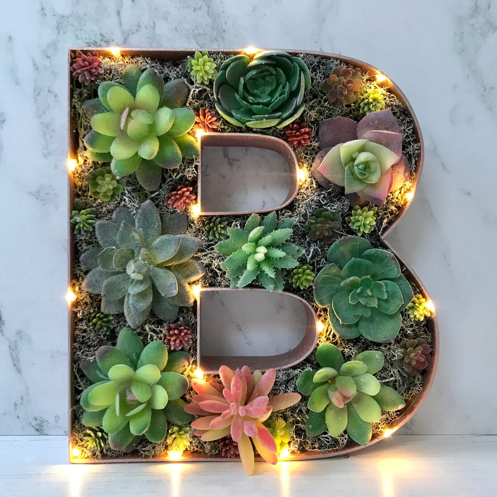 succulent home decor Rose Gold Home Decor, Succulent Gift for Her – Love Letters by Analisa
