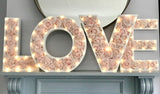 Floral love letters, LOVE decoration, LOVE sign, Large flower letters