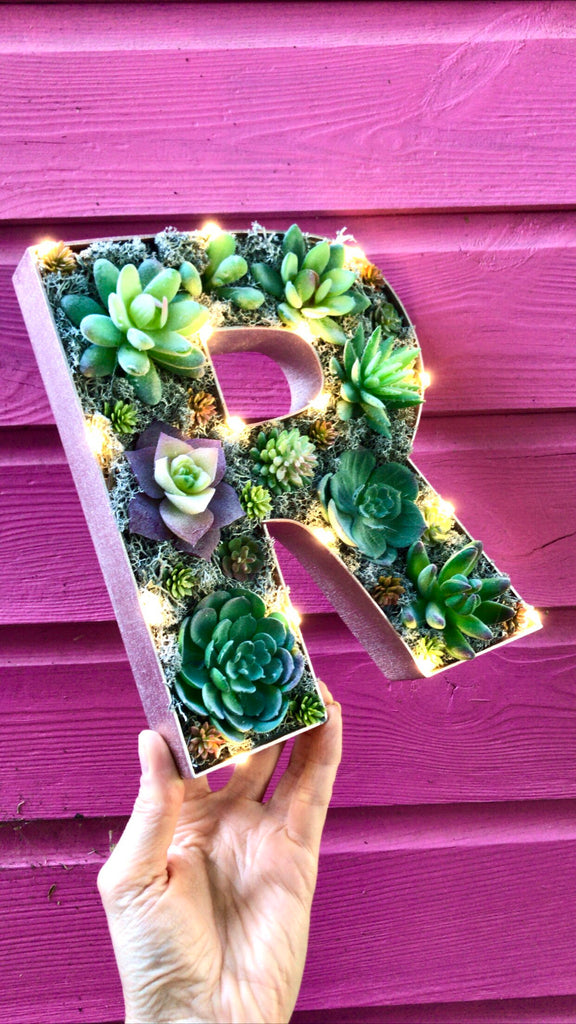 succulent letter planter Rose Gold Home Decor, Succulent Gift for Her – Love Letters by Analisa