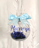 Baby Boy Personalised Bauble, Baby's First Christmas